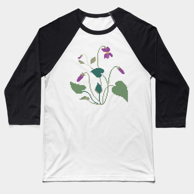 Illinois New Jersey Wisconsin Rhode Island State Flower Violet Baseball T-Shirt by inotyler